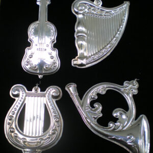 Musical Instrument Sterling Silver Christmas Ornaments by Towle