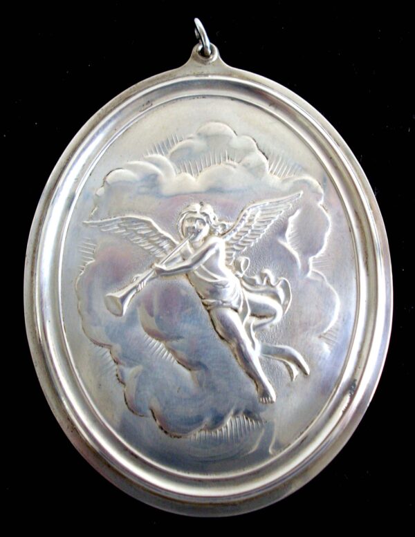 1973 Joy to the World Angel Sterling Silver Christmas Ornament by Oneida