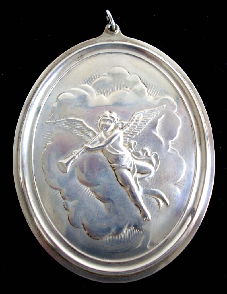1973 Joy to the World Angel Sterling Silver Christmas Ornament by Oneida