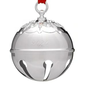 2024 Silver Plated Holly Bell Christmas Ornament by Reed and Barton 49th Edition