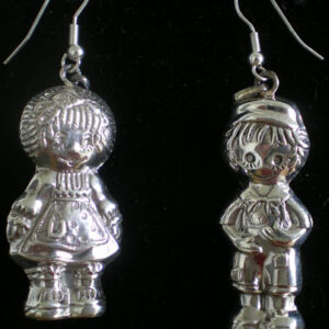 Raggedy Anne and Andy Pair of Earrings Sterling Silver Jewelry