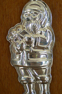 Santa Claus Sterling Silver Christmas Ornament by Wallace Silversmiths