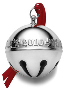 2010 Silver Plated Sleigh Bell Christmas Ornament by Wallace