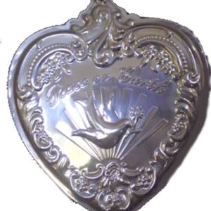 ​2000 Grande Baroque Heart Peace on Earth Sterling Silver Christmas Ornament by Wallace 9th Edition