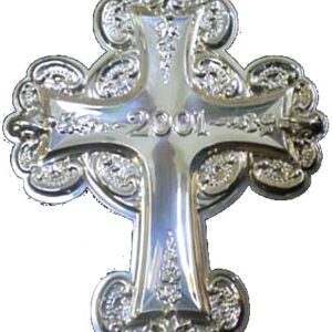 2001 Wallace Grande Baroque Cross Sterling Silver Christmas Ornament 6th Edition.