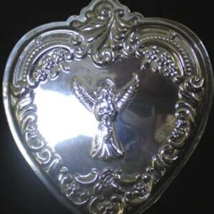 ​2001 Grande Baroque Heart Praying Angel Sterling Silver Christmas Ornament by Wallace 10th Edition