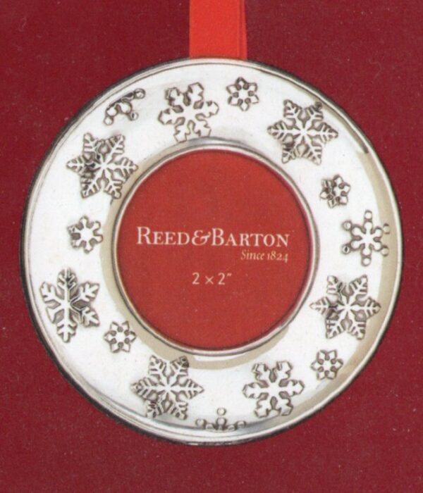 Snowflake Scene Picture Frame Sterling Christmas Ornament by Reed and Barton