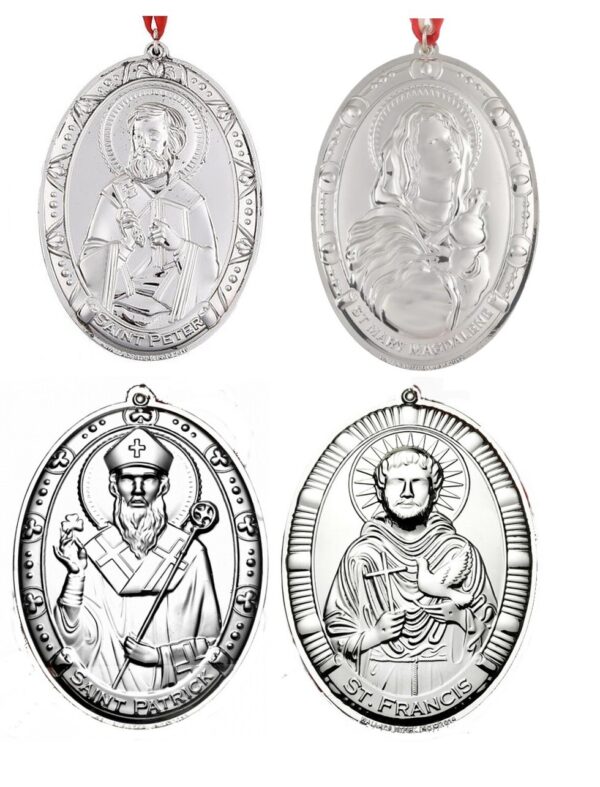 Saints of the Bible Sterling Christmas Ornaments by Wallace Silversmiths