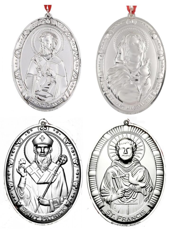 Saints of the Bible Sterling Christmas Ornaments by Wallace Silversmiths