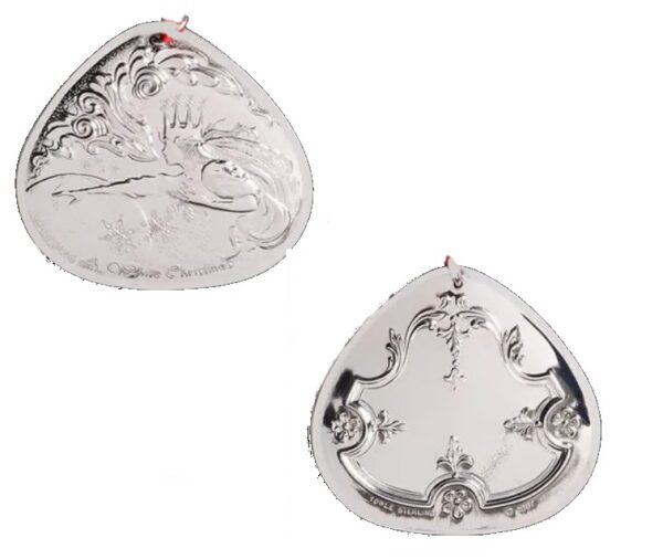 1987 Towle Songs White Christmas Sterling Christmas Ornament 10th Edition