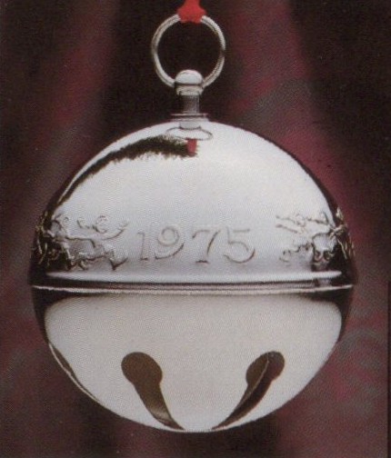 1975 3-D Silver Plated Sleigh Bell Christmas Ornament by Wallace Silversmiths
