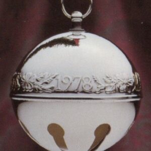 1978 3-D Silver Plated Sleigh Bell Christmas Ornament by Wallace Silversmiths