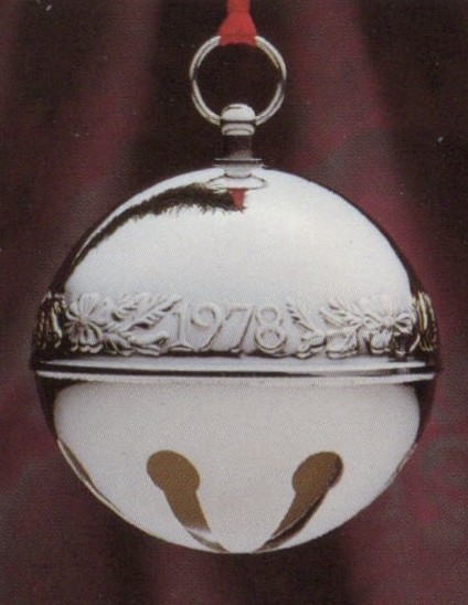 1978 3-D Silver Plated Sleigh Bell Christmas Ornament by Wallace Silversmiths