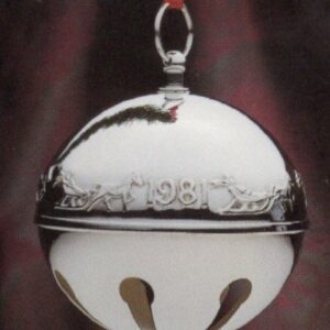 1981 3-D Silver Plated Sleigh Bell Christmas Ornament by Wallace Silversmiths