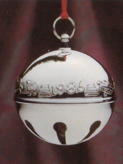 1986 3-D Silver Plated Sleigh Bell Christmas Ornament by Wallace Silversmiths
