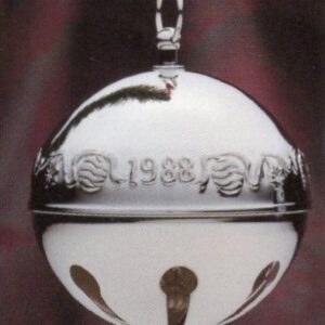 1988 3-D Silver Plated Sleigh Bell Christmas Ornament by Wallace Silversmiths