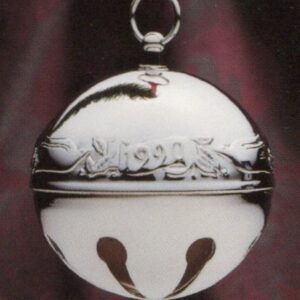 1990 3-D Silver Plated Sleigh Bell Christmas Ornament by Wallace Silversmiths