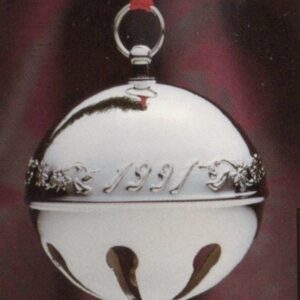 1991 3-D Silver Plated Sleigh Bell Christmas Ornament by Wallace Silversmiths