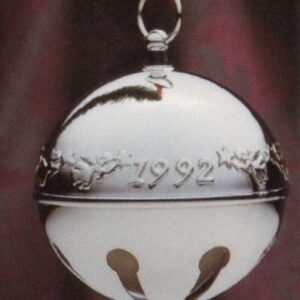 1992 3-D Silver Plated Sleigh Bell Christmas Ornament by Wallace Silversmiths
